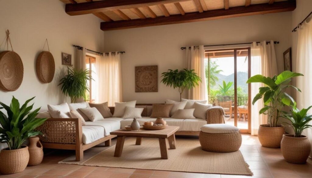 Decoração com materiais naturais na sala: transforme com estilo e paz natural (72 caracteres)